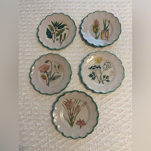 Made in Italy Dining Vintage Wild Flower Scalloped Edge Salad